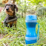 Vattenflaska för hund med matbehållare